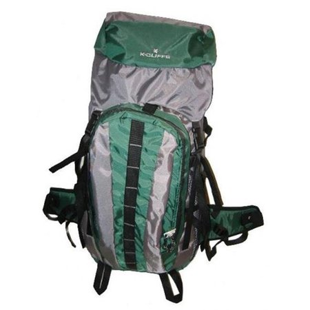 K-CLIFFS K-Cliffs 3200 Cu. in. Camping Hiking Backpack Internal Frame - Green & Grey LM152M Green/Grey-W